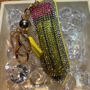 Elegant Crystal Pencil Key Chain/ Bag Charm